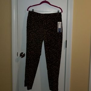 Leopard print pants.